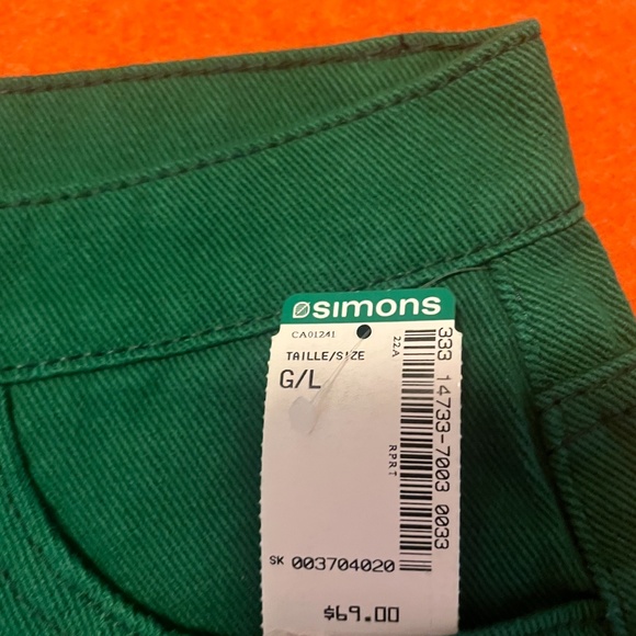 Love + Harmony green 100% cotton denim mini skirt NWT - Picture 4 of 10